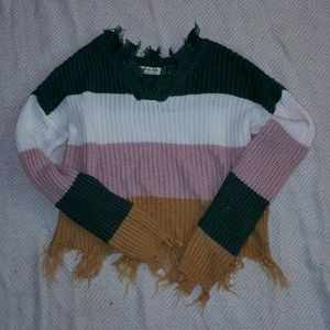 Cute women's sweater colorful trendy boho